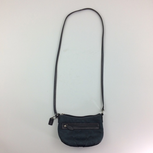 Coach Bags Coach Shoulder Mini Bag Blue Satin Purse Emblem Poshmark